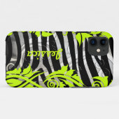 Zebra Print & Neon Flourishes Iphone 5 Hoesje (Achterkant (horizontaal))