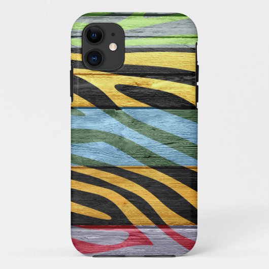 Zebra print op hout #2 Case-Mate iPhone case (Achterkant)