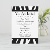 Zebra Print Party Invitation (Debout devant)
