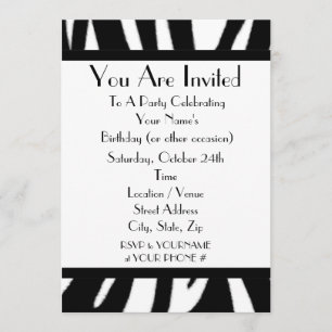 Zebra Print Party Invitation