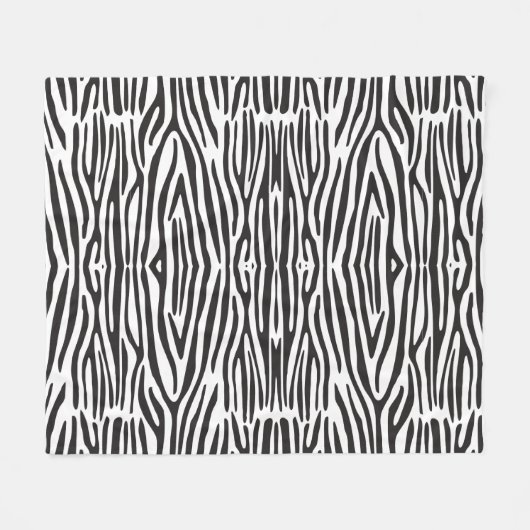 Zebra Print Patroon Zwart-wit Fleece Deken (Voorkant (Horizontaal))