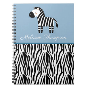 Zebra Print Pattern Aangepaste naam Notitieboek