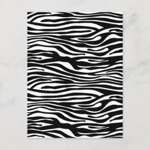 Zebra Print Pattern - Black and White Briefkaart