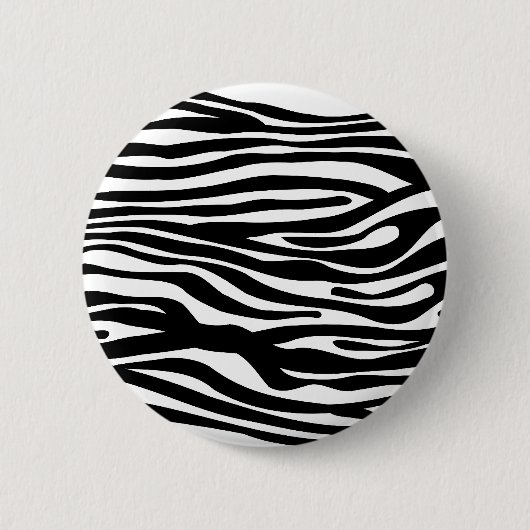 Zebra Print Pattern - Black and White Ronde Button 5,7 Cm (Voorkant)