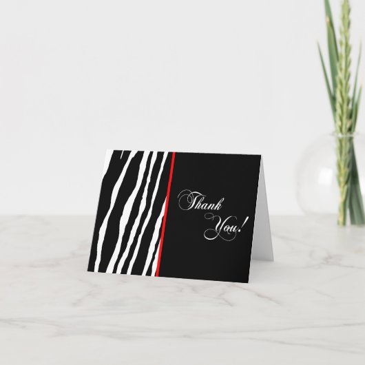Zebra Print Pattern Hartelijk dank Bedankkaart (Voorkant)