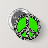 Zebra Print Peace Button (Voorkant /achterkant)