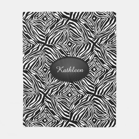 ZEBRA Print & Personalize-Blanket MED Fleece Deken (Voorkant)