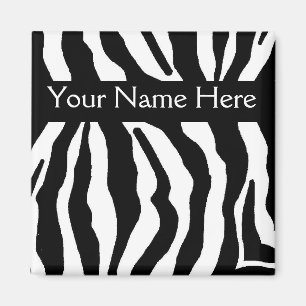 Zebra Print Personalized Name Magnet Magneet