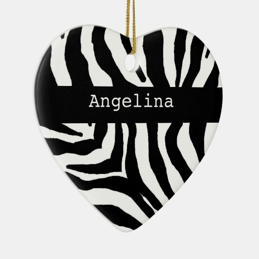 Zebra Print Personalized Name Ornament (Rechts)