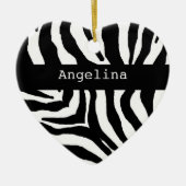 Zebra Print Personalized Name Ornament (Voorkant)