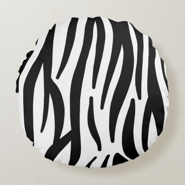 zebra print pillow rond kussen (Voorkant)