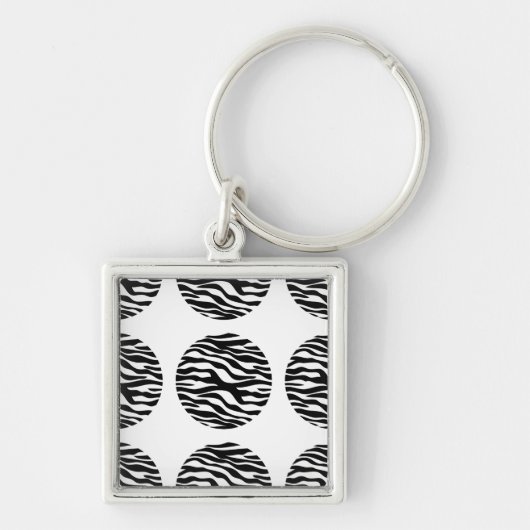Zebra Print Polka Dots Premium Sleutelhanger (Voorkant)