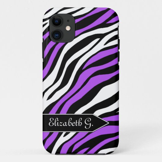 Zebra Print Purple Mix iPhone 5 Coque (Dos)