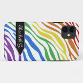 Zebra Print Rainbow Mix iPhone 5 Coque (Dos (Horizontal))