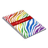 Zebra Print Rainbow Mix Red, aangepast Notitieboek (Rechterzijde)