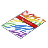 Zebra Print Rainbow Mix Red Carnet personnalisé (Côté gauche)