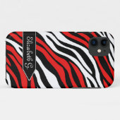 Zebra Print Red Mix iPhone 5 Coque (Dos (Horizontal))