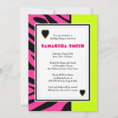 Zebra Print Retro Colors Invitation de fête d'anni (Dos)