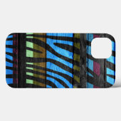 Zebra Print Retro Wood Case-Mate iPhone Case (Achterkant (horizontaal))