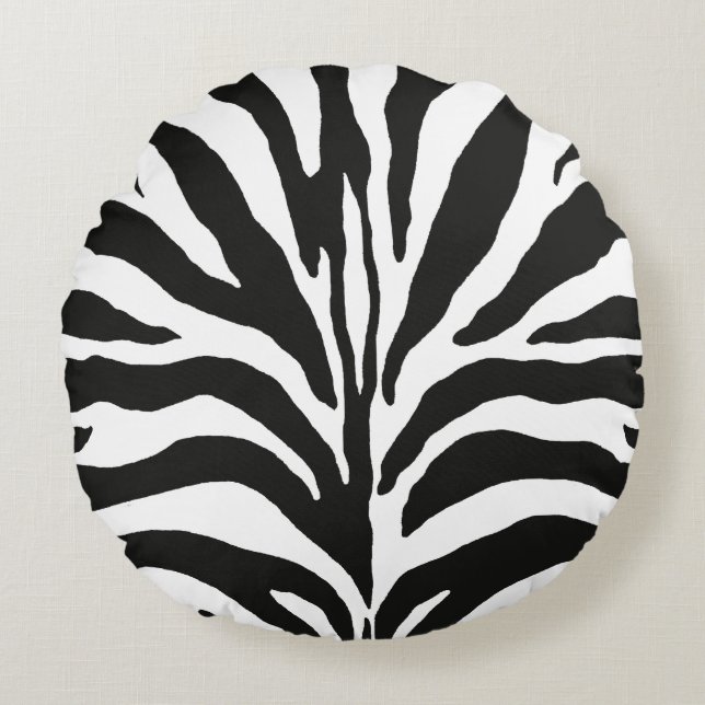 Zebra Print Rond Kussen (Voorkant)