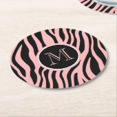 Zebra Print Ronde Kartonnen Onderzetter (Gebogen)