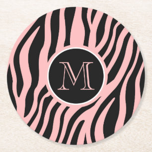 Zebra Print Ronde Kartonnen Onderzetter