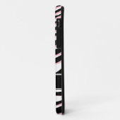 Zebra Print rose noir et blanc iPhone 5 Coque (Dos/Gauche)