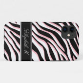 Zebra Print rose noir et blanc iPhone 5 Coque (Dos (Horizontal))