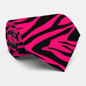Zebra Print roze framboe en zwart Stropdas (Opgerold)
