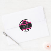 Zebra Print & Roze Kant Monogram Stickers (Envelop)