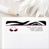 Zebra Print & Roze Retro Zonnebril Etiket (Insitu)