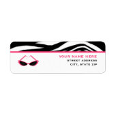 Zebra Print & Roze Retro Zonnebril Etiket (Voorkant)