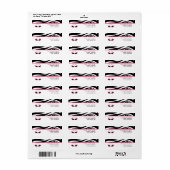 Zebra Print & Roze Retro Zonnebril Etiket (Full Sheet)