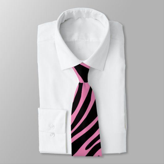 Zebra Print roze Stropdas (Gebonden)