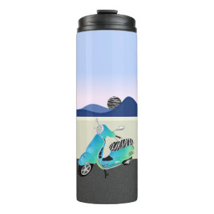 Zebra Print Scooter Maan Illustratie Thermosbeker