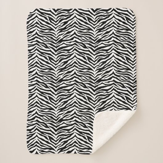 Zebra Print Sherpa Blanket Sherpa Deken (Voorkant)