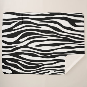 Zebra Print Sherpa Deken