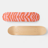 Zebra Print Sinaasappel en Roze Skateboard (Horizontaal)