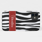 Zebra Print Skin Red Ribbon Case-Mate iPhone Case (Achterkant (horizontaal))