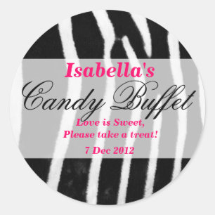 Zebra print Snoep Buffet Sticker