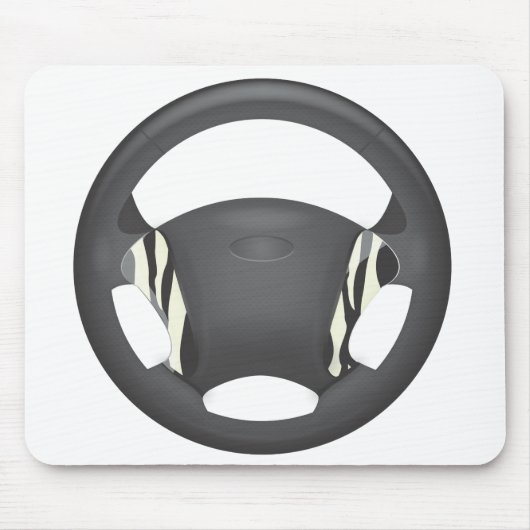 Zebra Print Steering Wheel Muismat (Voorkant)