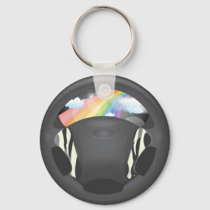 Zebra Print Steering Wheel Sleutelhanger
