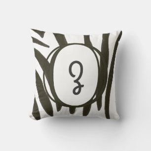 Zebra Print Stripes Monogramme Coussins