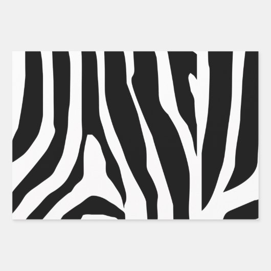 Zebra Print Stripes Pattern Inpakpapier Vel (Voorkant 3)