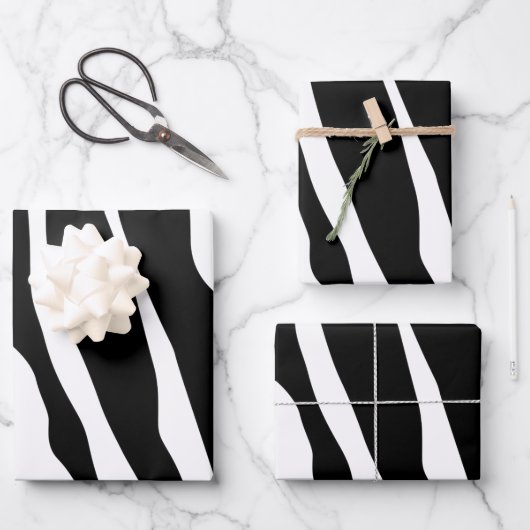 Zebra Print Stripes Pattern Inpakpapier Vel (Voorkant)