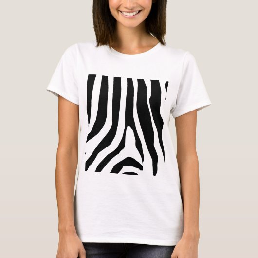 Zebra Print Stripes Pattern T-shirt (Voorkant)