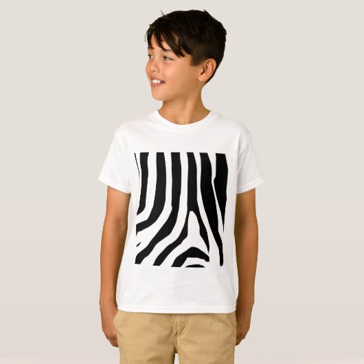 Zebra Print Stripes Pattern T-shirt (Voorkant volledig)