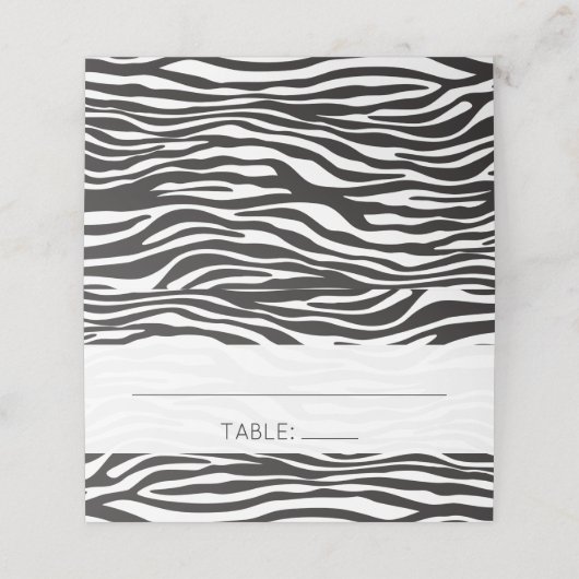 Zebra Print, Stripes, zwart en wit, bruiloft (Buitenkant ongevouwen)