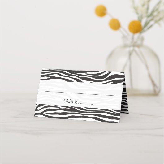 Zebra Print, Stripes, zwart en wit, bruiloft (Voorkant)