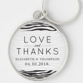 Zebra Print, Stripes, zwart en wit, bruiloft Sleutelhanger (Voorkant)